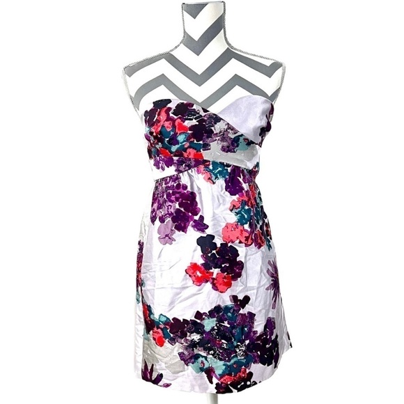 NWT - Tibi Strapless Floral Silk & Wool-blend Runway Dress - Size 0 - Picture 3 of 13